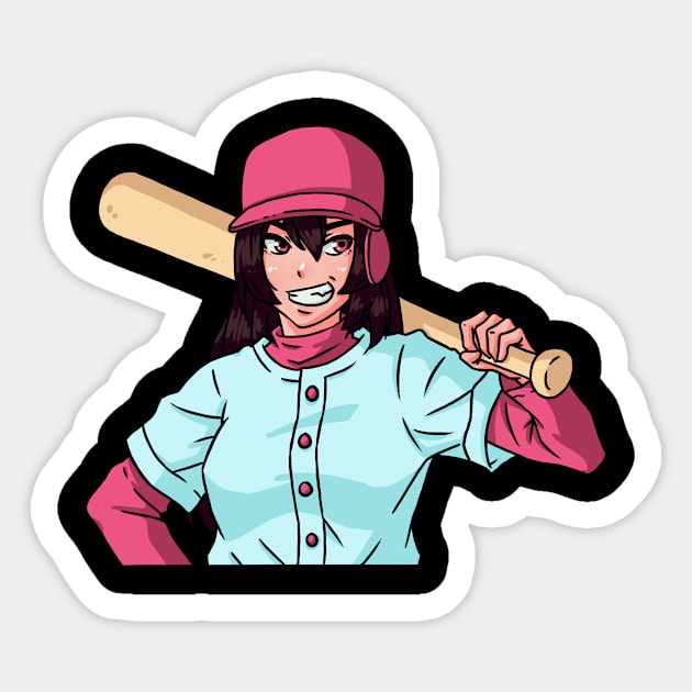 Baseball Anime Girl Japanese Waifu Aesthetic Sticker by Alex21